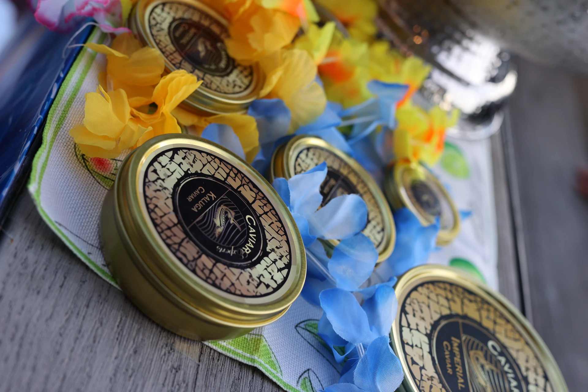 Caviar Experts tins presented at a tasting