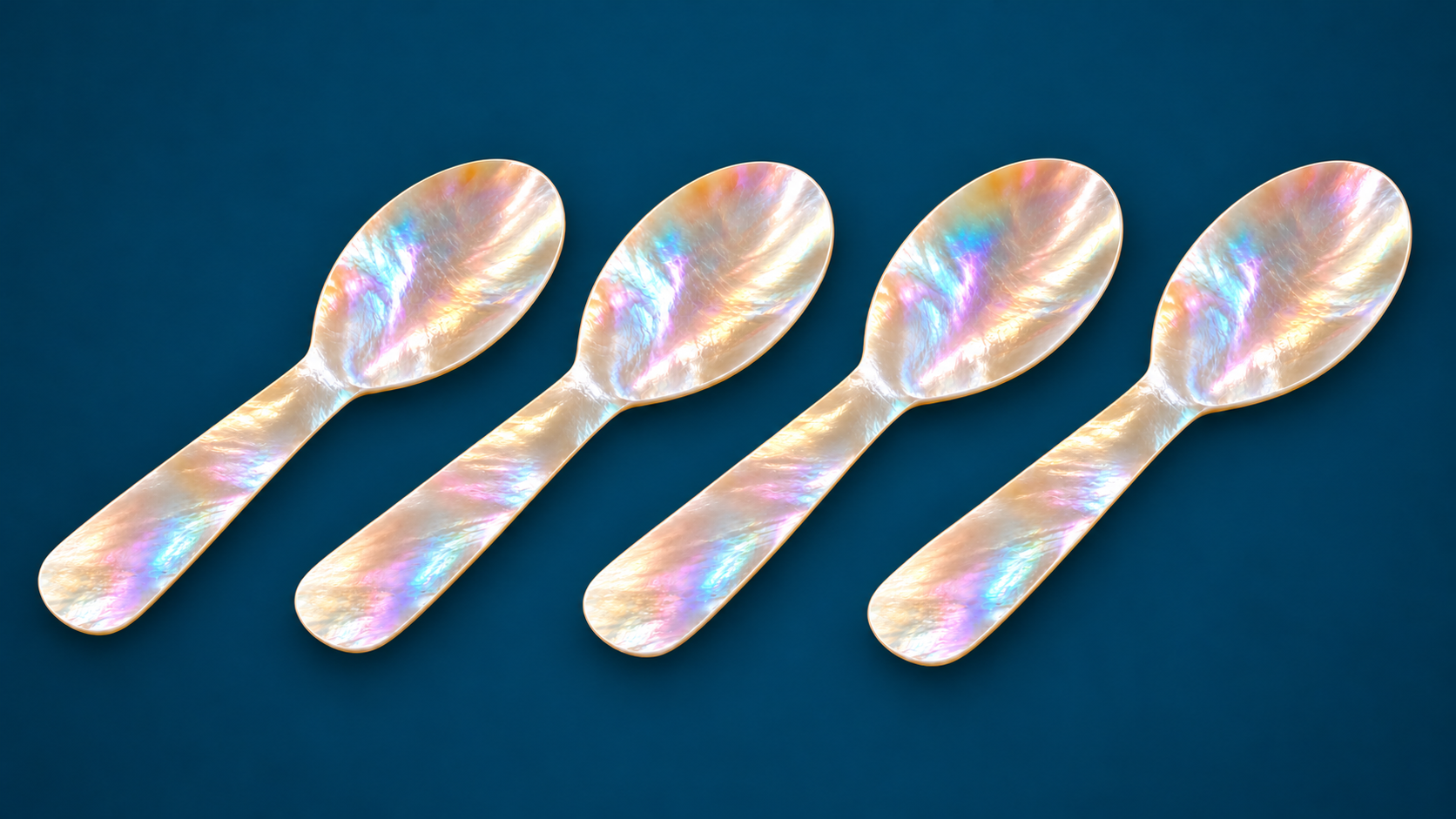 Four Mother of Pearl Caviar Spoons