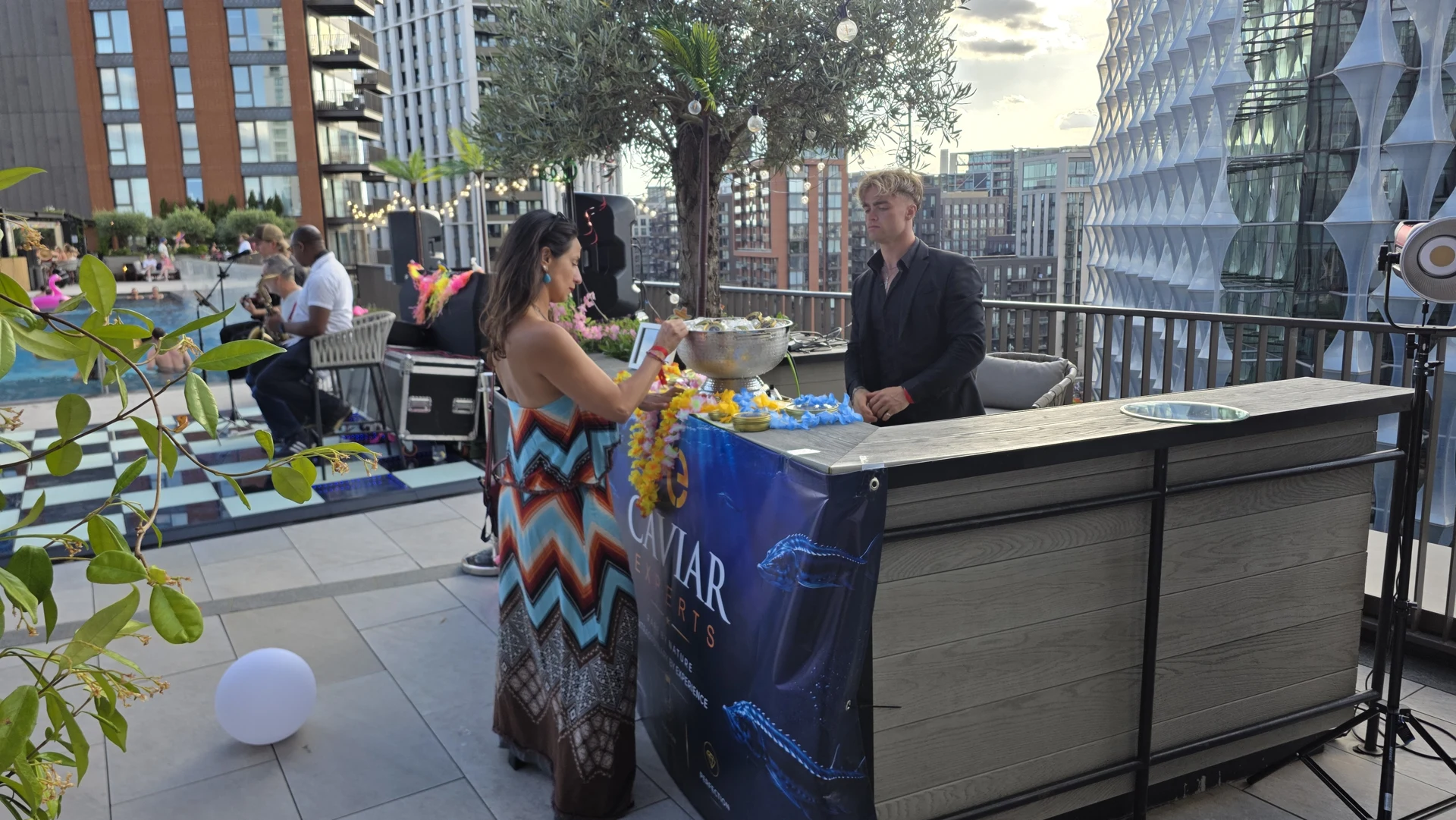 Caviar station at a London event