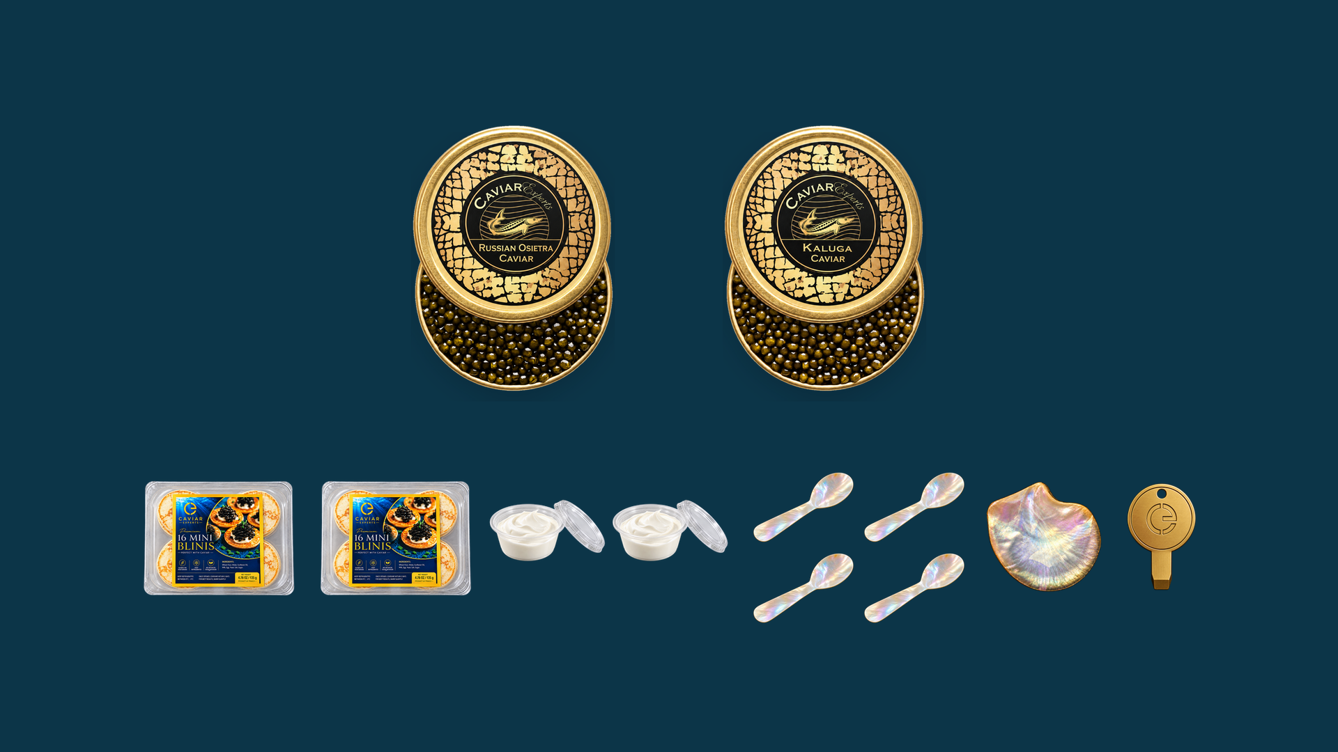 Oscietra & Kaluga Caviar Celebration Bundle – 200g