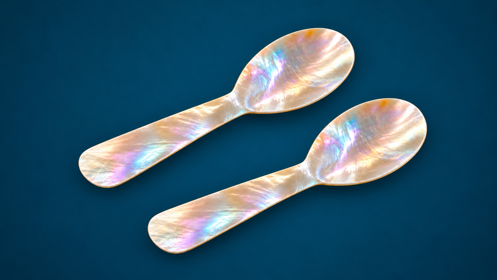 Two Mother of Pearl Caviar Spoons